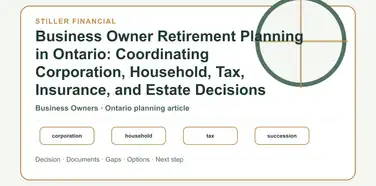 Business Owner Retirement Planning in Ontario: Coordinating Corporation, Household, Tax, Insurance, and Estate Decisions