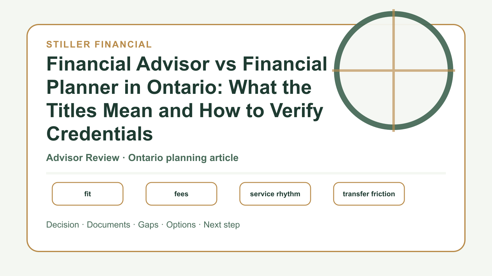 Financial Advisor vs Financial Planner in Ontario: What the Titles Mean and How to Verify Credentials article visual.