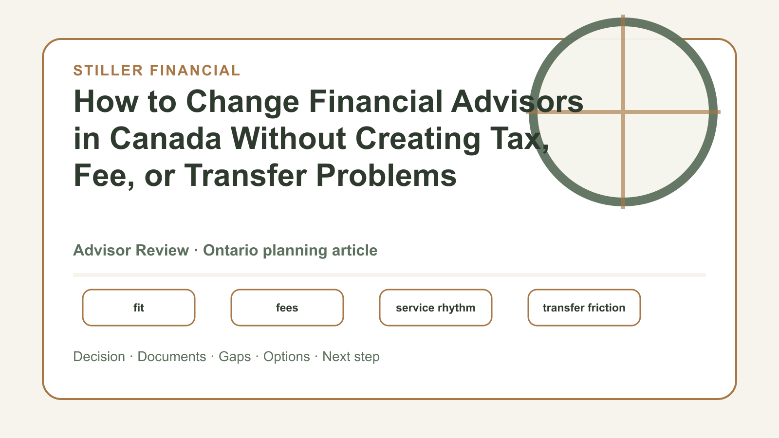 How to Change Financial Advisors in Canada Without Creating Tax, Fee, or Transfer Problems article visual.