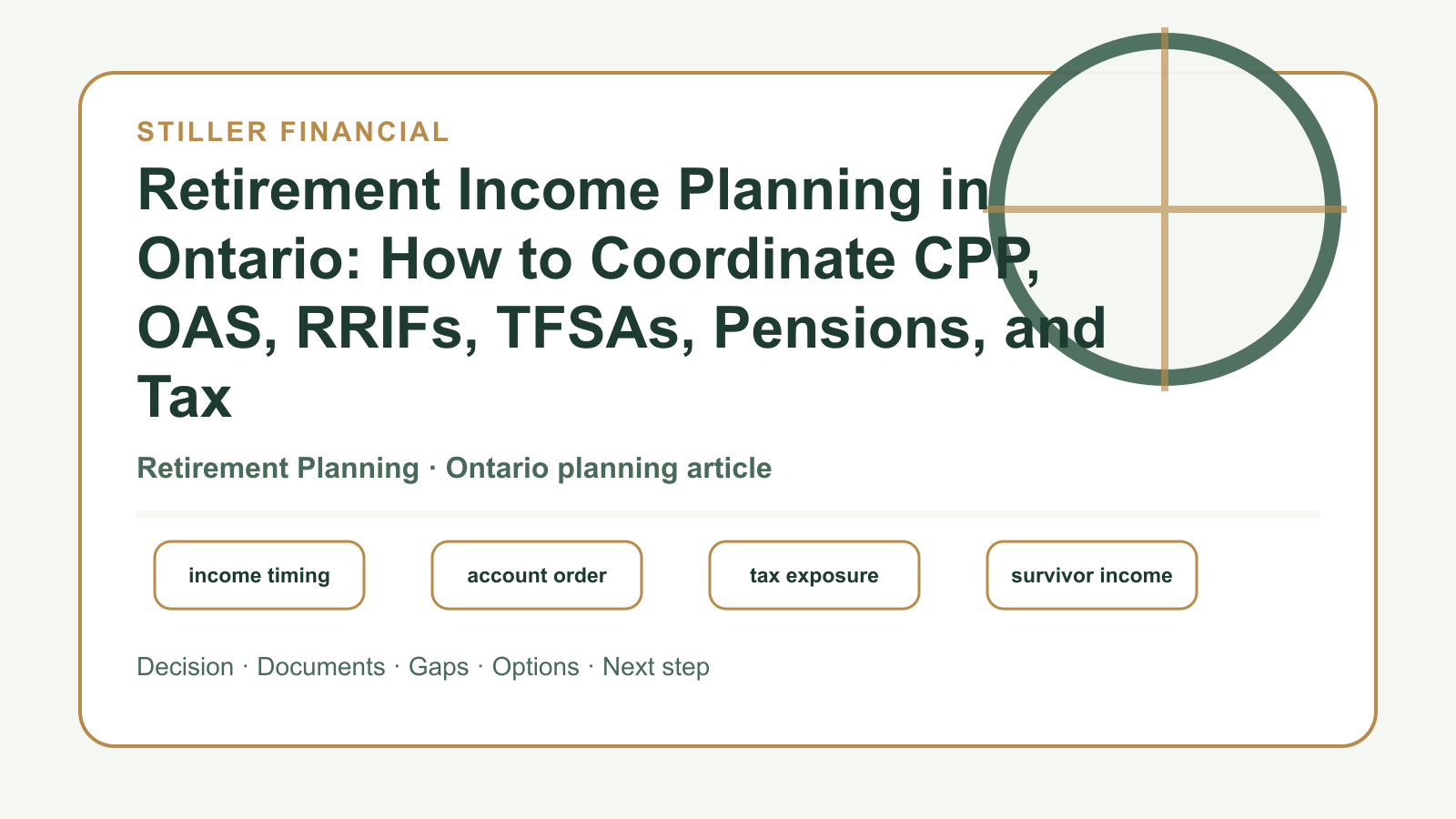 Retirement Income Planning in Ontario: How to Coordinate CPP, OAS, RRIFs, TFSAs, Pensions, and Tax article visual.